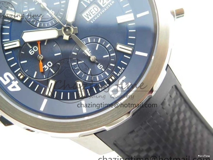 MIROTIME 1224 Aquatimer Chrono IW376803 V6F 1:1 Best Edition Blue Dial on Ruber Strap A Neat 7083